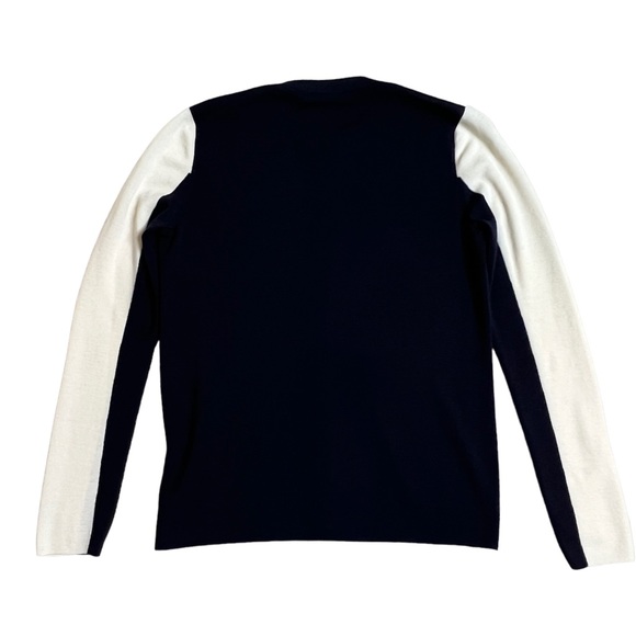 Akris Punto Lightweight Wool Sweater/Cardigan. Black White Striped. Size 4 - Picture 2 of 6